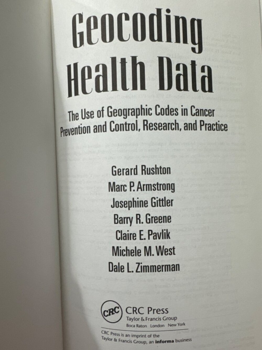 Geocoding Health Data Use of Geographic Codes Cancer Prevention Control Research - Picture 2 of 12